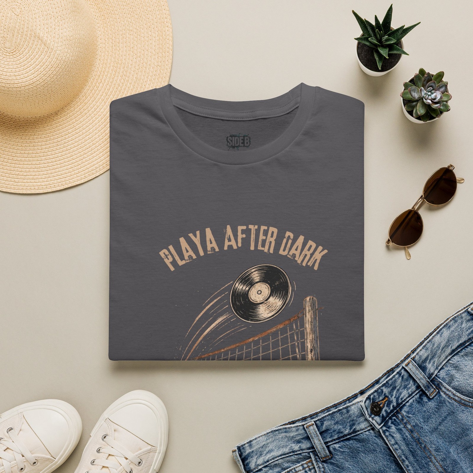 Playa After Dark T-Shirt | Vinyl Record, Beach Night Vibes