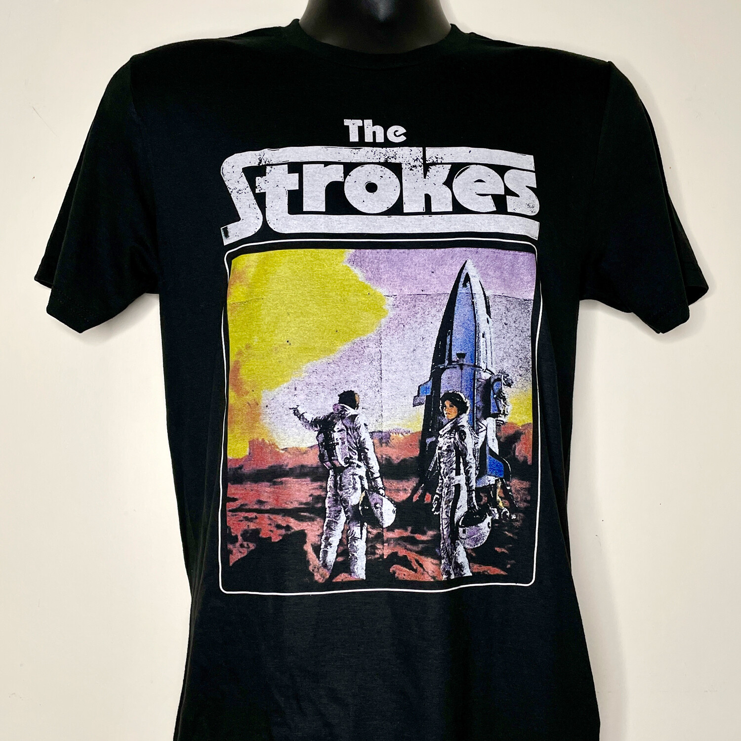 THE STROKES indie rock vintage style black T-shirt XS S M L XL XXL