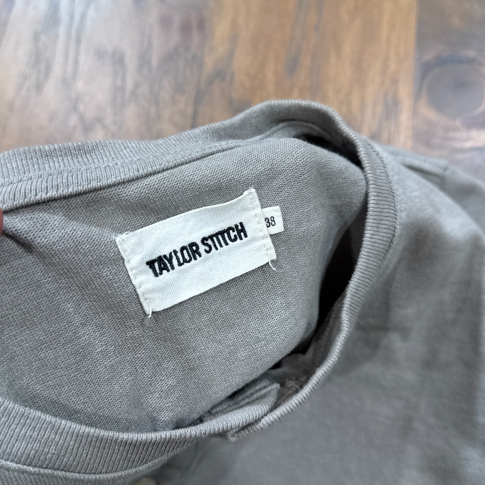 Taylor Stitch Shirt Mens 38 Small Fog Gray Heavy Bag Henley Cotton Classic Slim