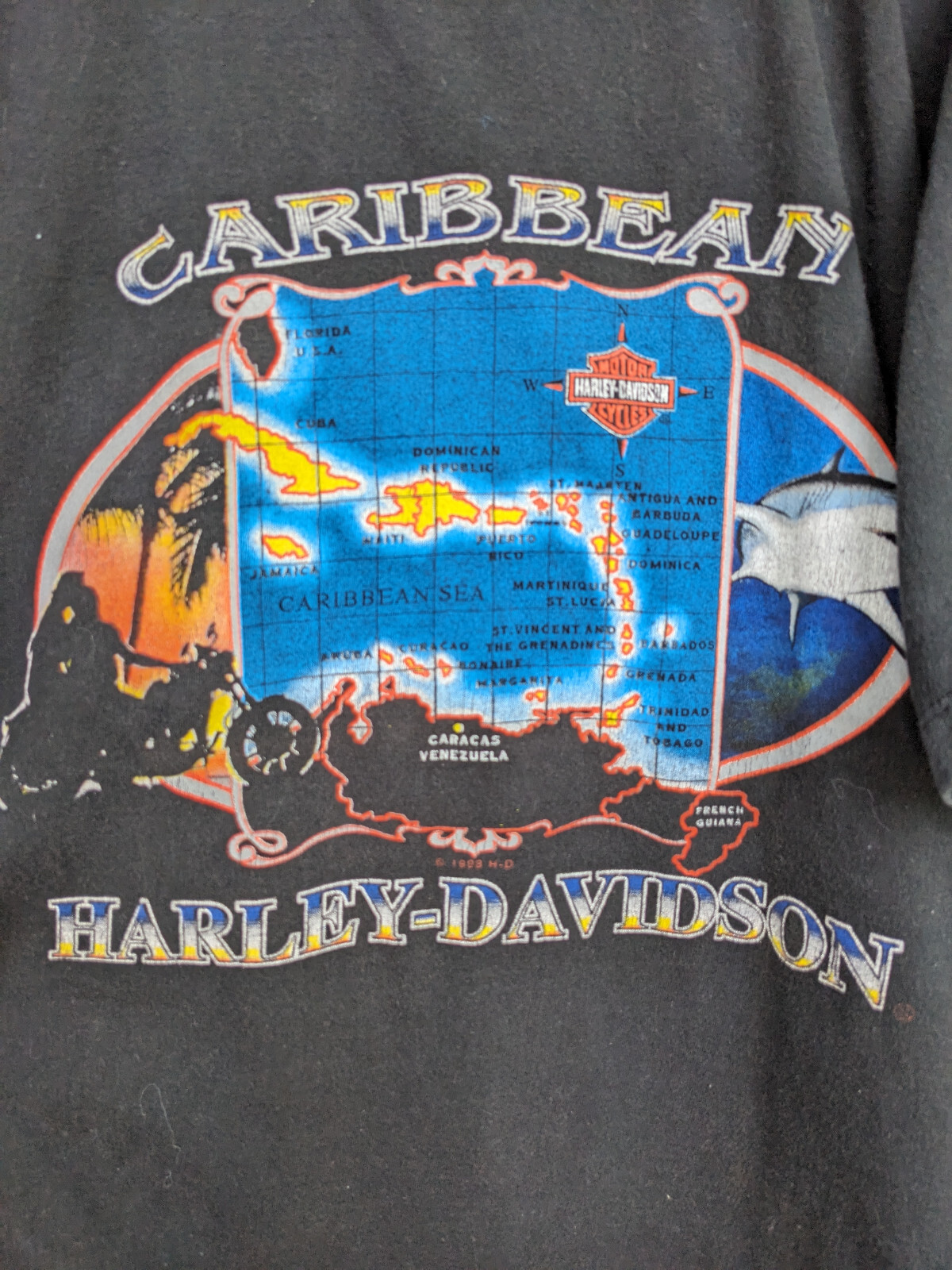 Vintage Harley St. Maarten N.A. Black Carribean Islands Shirt – M