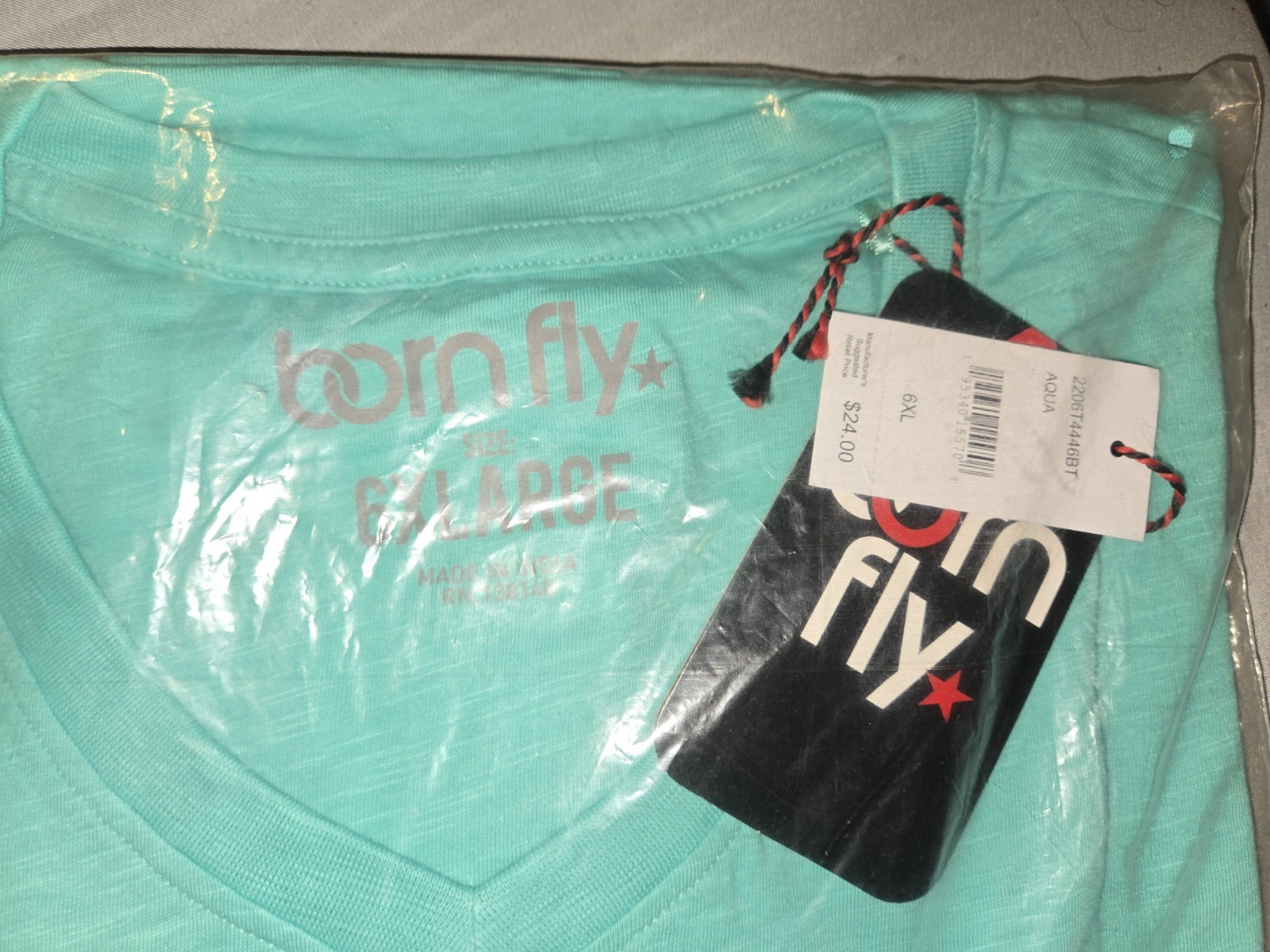 🌟Born Fly☀️ Summer Love V-Neck Embroidered Logo T-Shirt Size 6XL