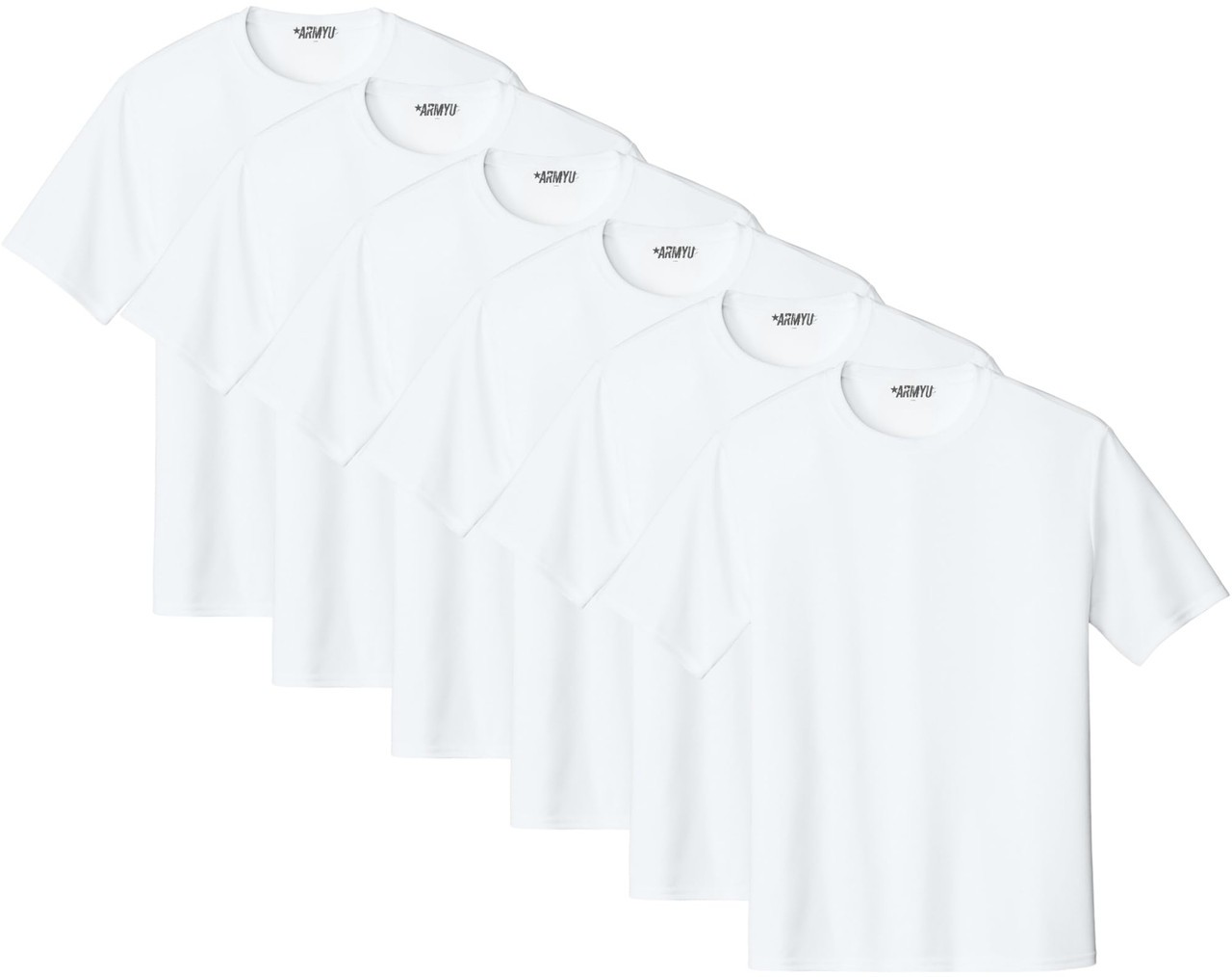 Solid Performance Military T-Shirts 100% Polyester Moisture Wicking Tee, 6-Pack