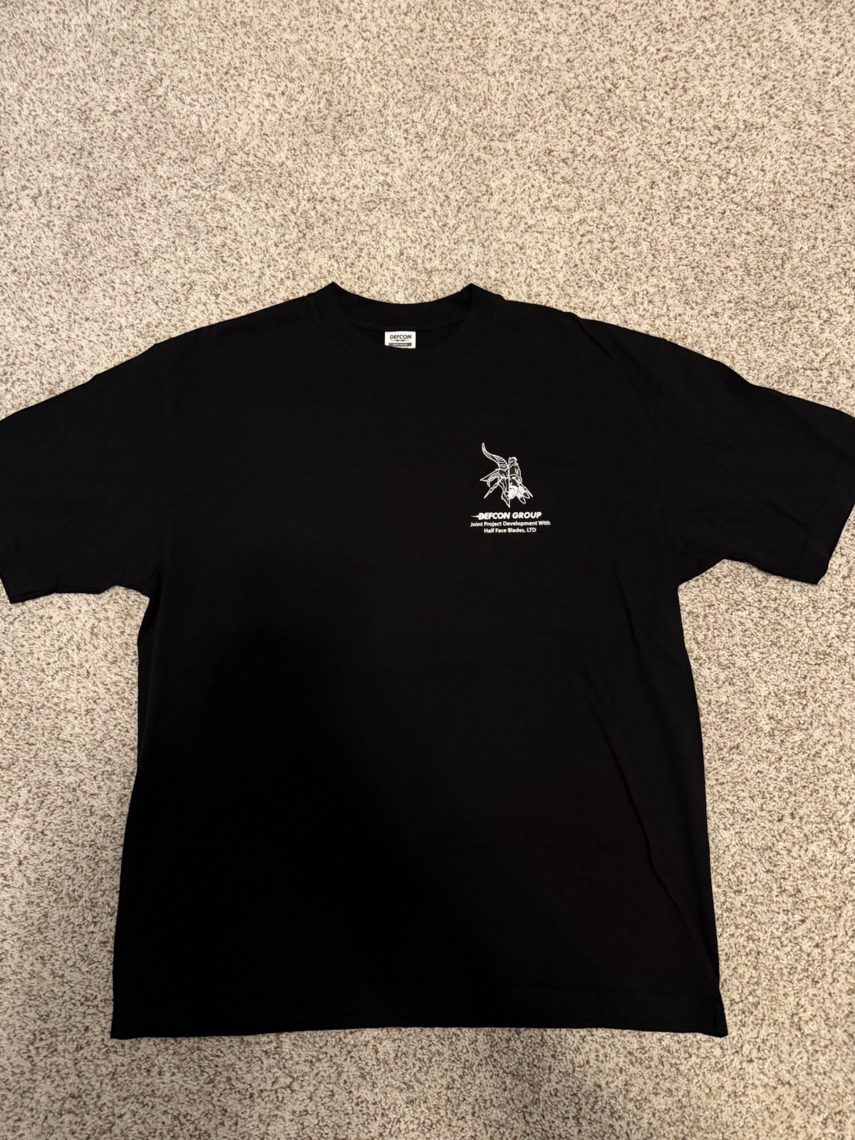 Defcon Group x Half Face Blades HFB Heavyweight Tee Black Large