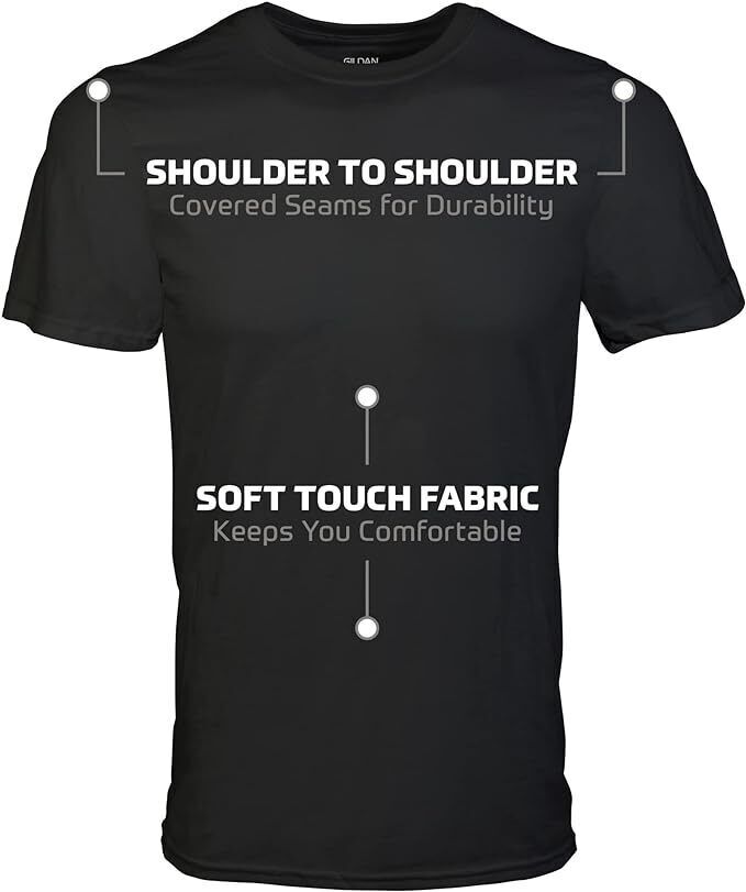 Gildan (6-pack) Black Solid Ultra Cotton Short Sleeve Blank Tee T-Shirt S-XL