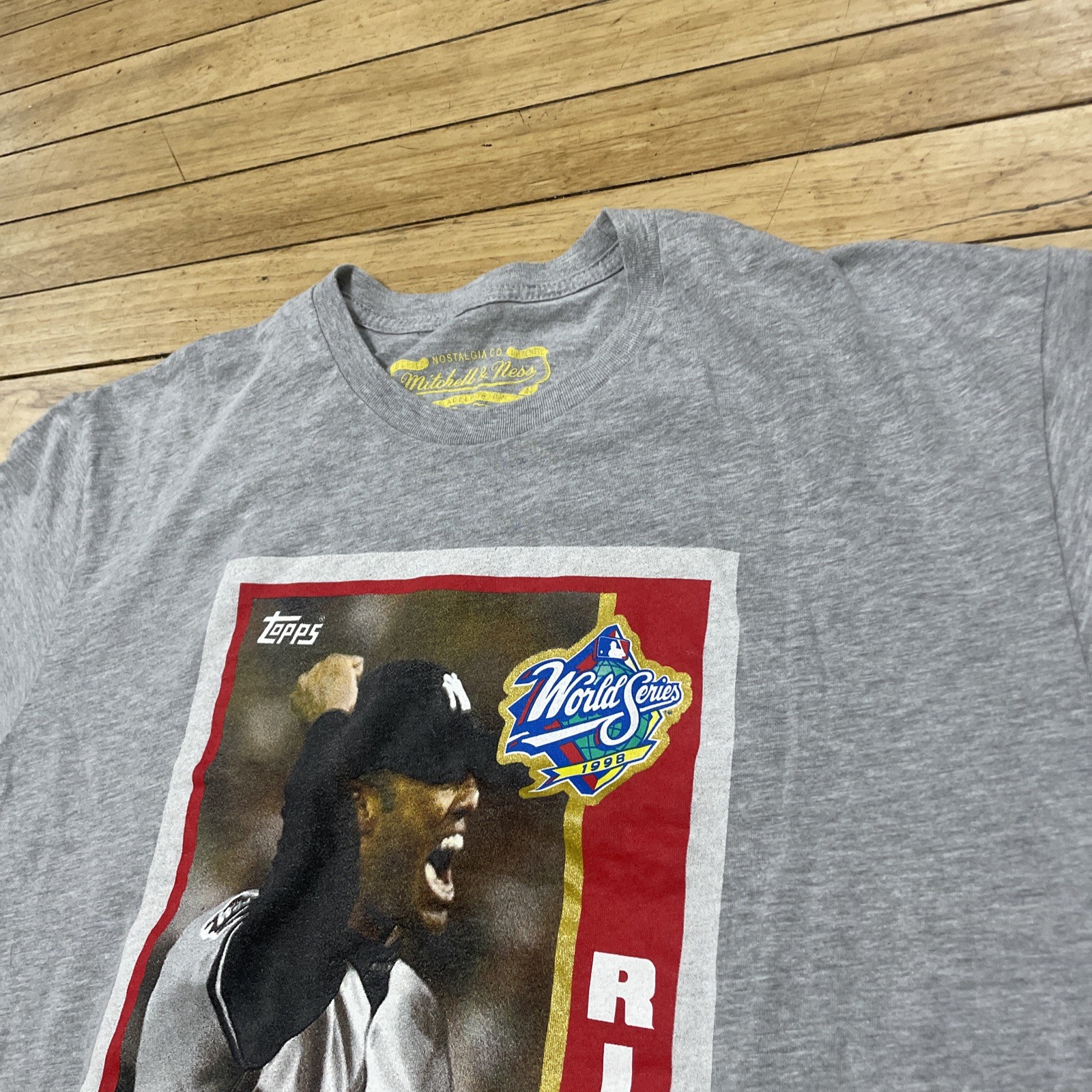 Mitchell & Ness Shirt Men L Mariano Rivera 1998 WS Topps Baseball Card Yankees