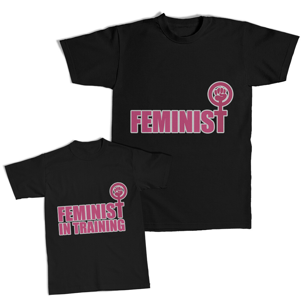 Dad and Son Matching Outfits Clothes Feminist Female Symbol – in Training Female