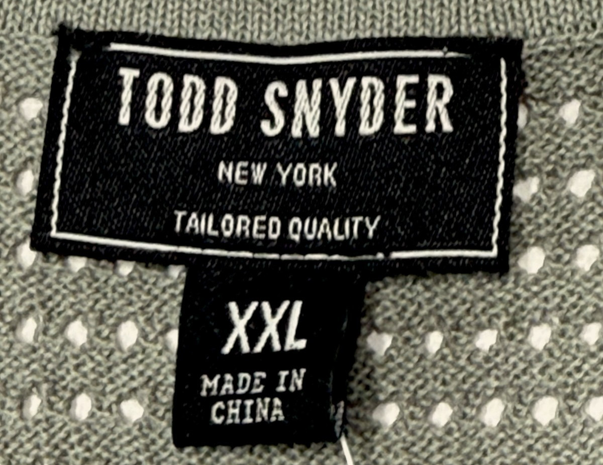 Todd Snyder Luxe Mesh Tank Shirt Tee Sage Cotton-Nylon Sz 2XL New $198