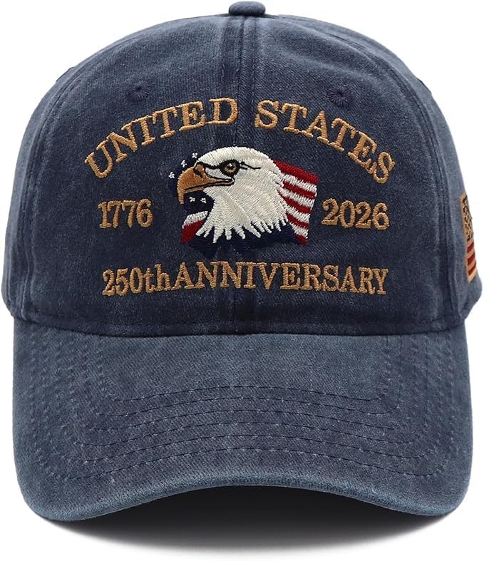 USA 250th Anniversary Embroidered Baseball Cap Retro Adjustable Heritage Hat