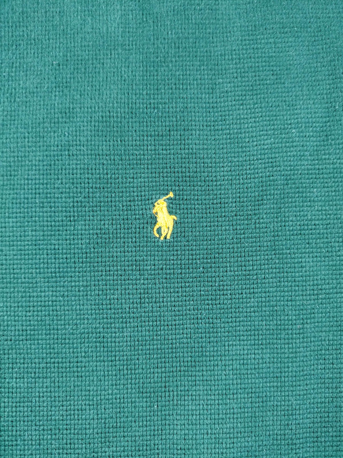 Polo Ralph Lauren Shirt Mens XL Green Waffle Knit Thermal Long Sleeve Pony Logo
