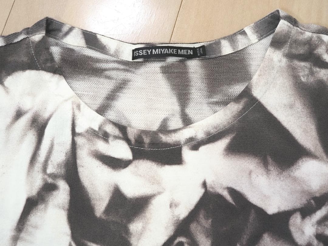ISSEY MIYAKE Men 16AW Ramie Cotton Graphic T-Shirt Size 3 M Japan F/S