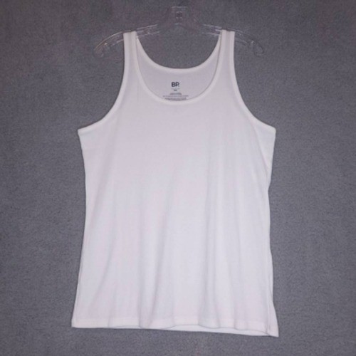 BP Mens Tank Top Shirt White Scoop Neck Sleeveless Ribbed Undershirt XXL New