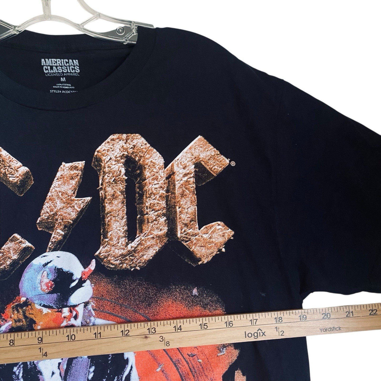 AC/DC Rock Or Bust T Shirt Men Size M Graphic Double Sides Print Licensed