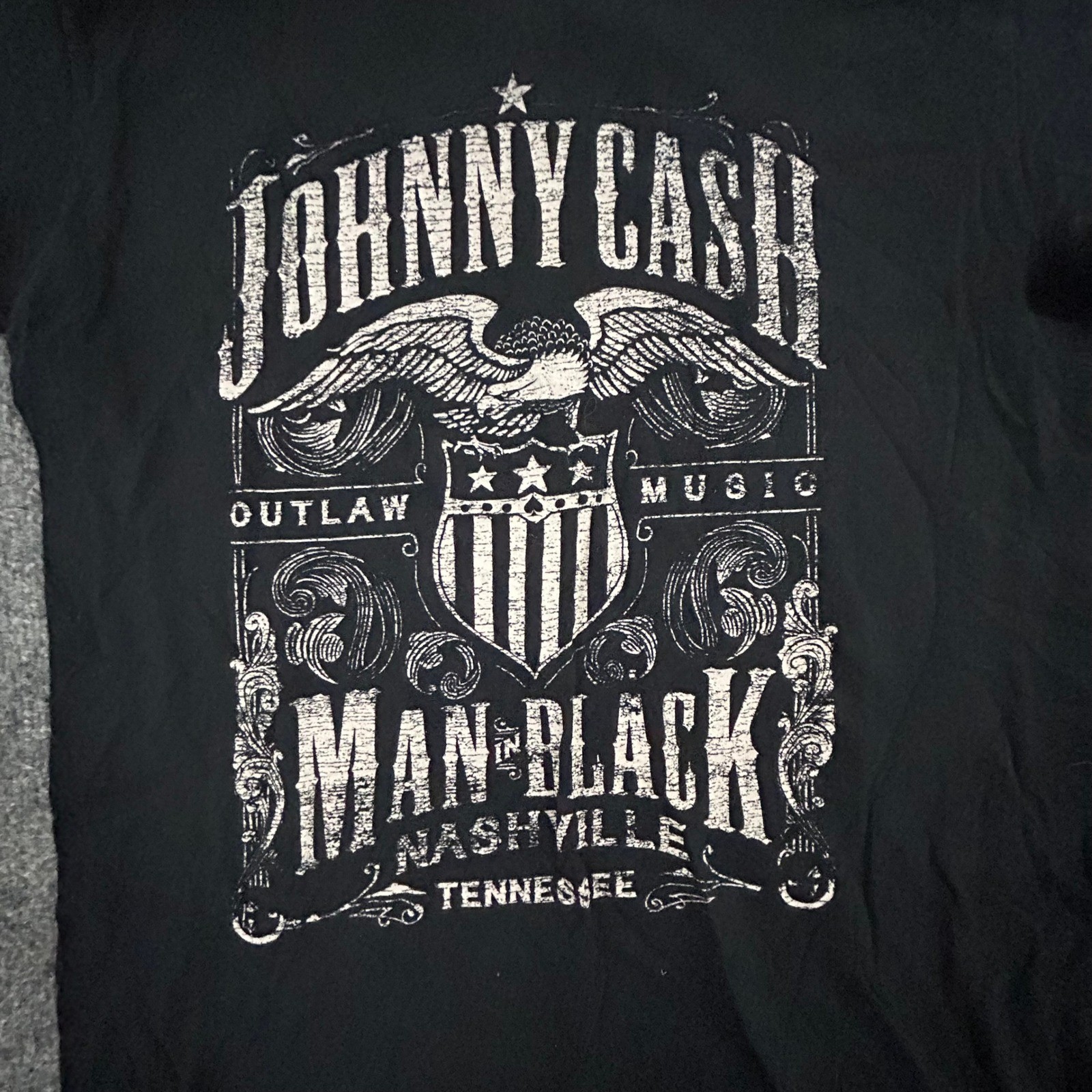 Johnny Cash T-Shirt Mens Size MD Black Man In Black Outlaw Music Graphic