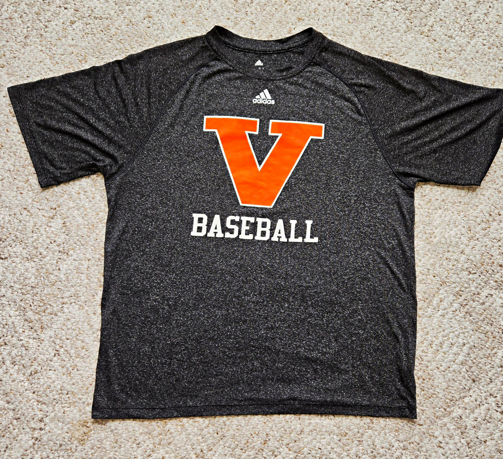 ADIDAS Climalite, Virginia Baseball, Dark Gray T-Shirt, Polyester, Men’s Large