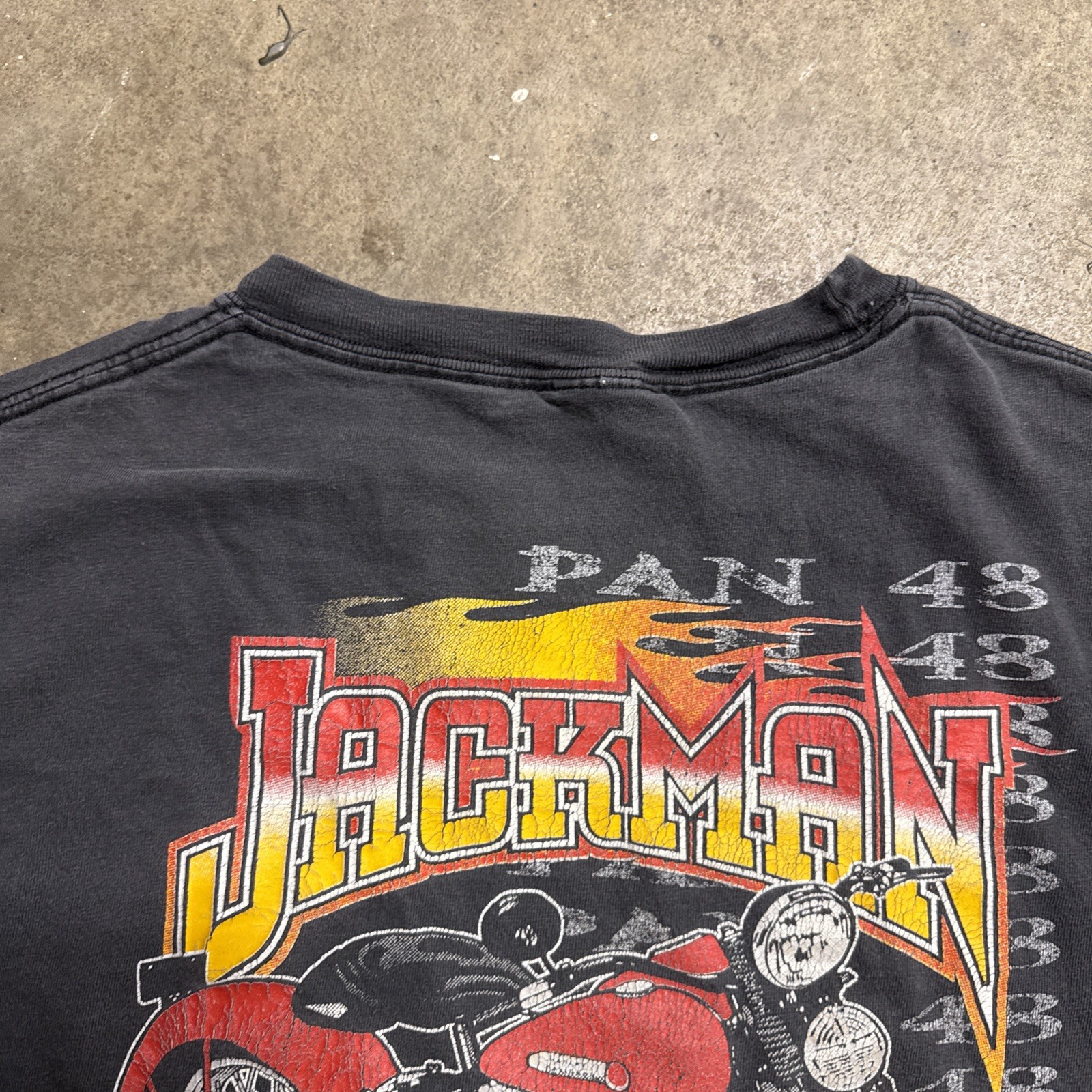 Vintage Harley Davidson Shirt Mens Large Black 90s Flames Custom Cycles Biker