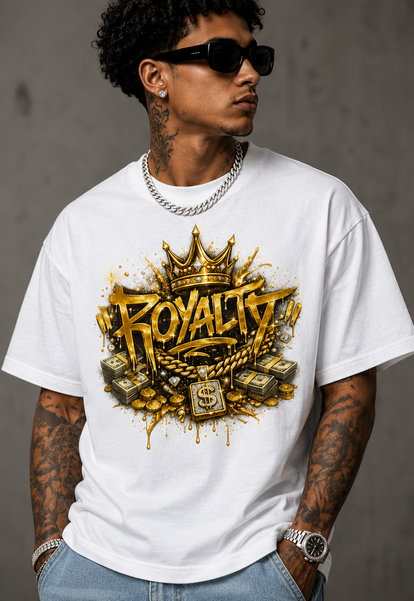 Pro Club Shakwear Custom ROYALTY Tee Shirt Big & Tall Graphic Streetwear T