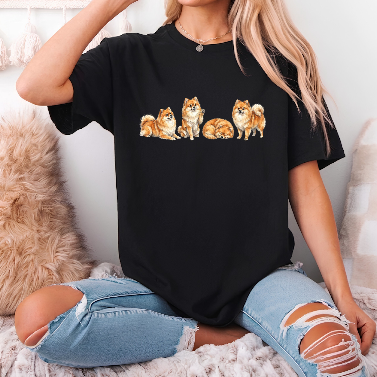 Pomeranian Dog Mom shirt Dog Mom Lover TShirt Gift