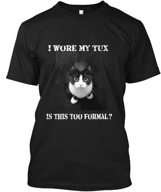 Tuxedo Cat T-Shirt Gift Size S to 4XL