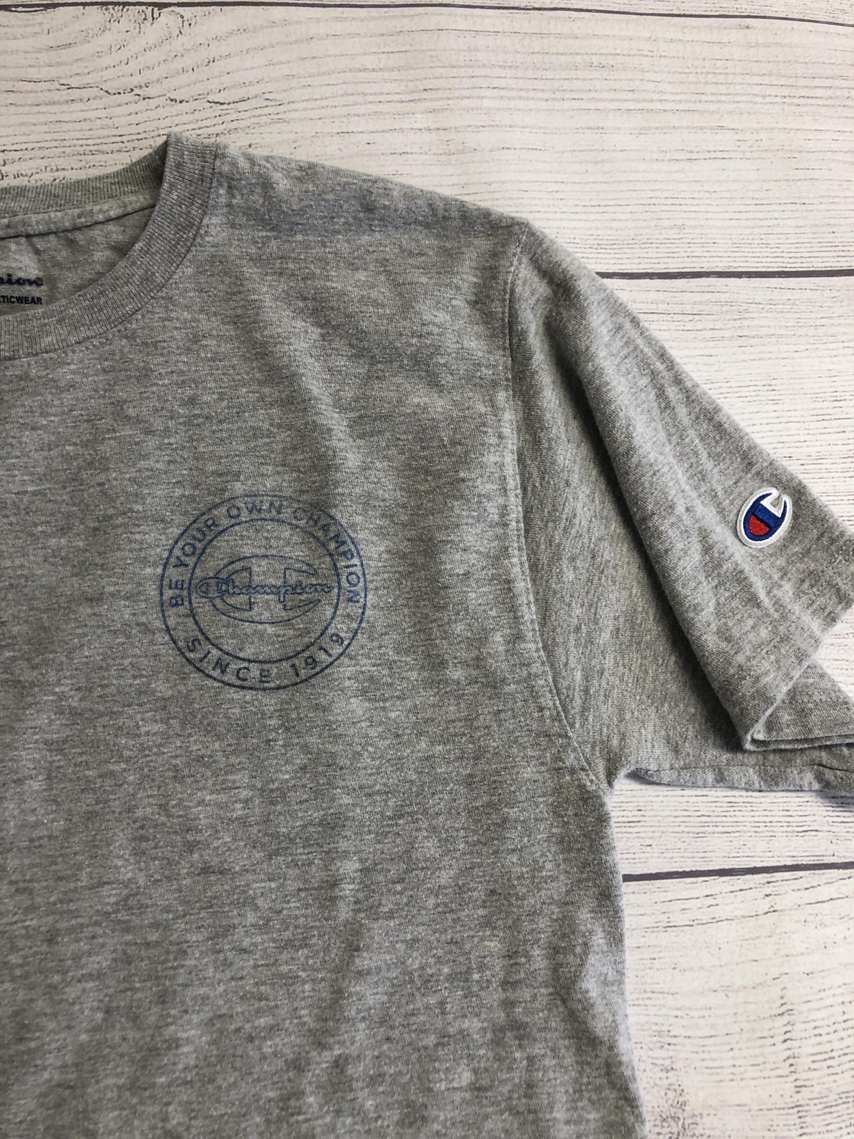 Champion Shirt Mens Small Gray Be Your Own Champion Graphic Athletic