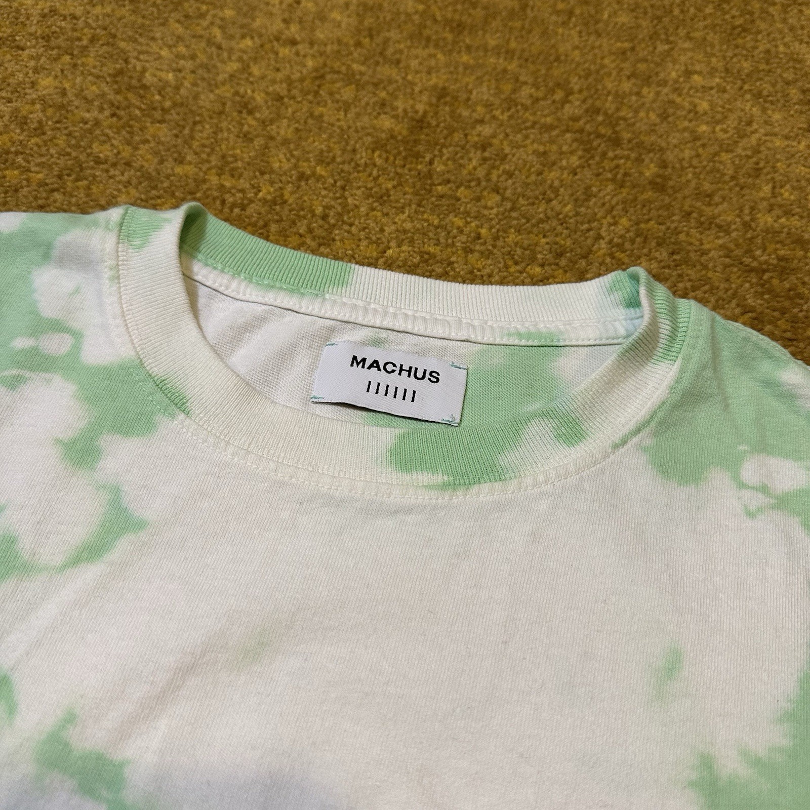 Medium Machus Private Label Tie Die Premium T Shirt Key Lime Green White PDX