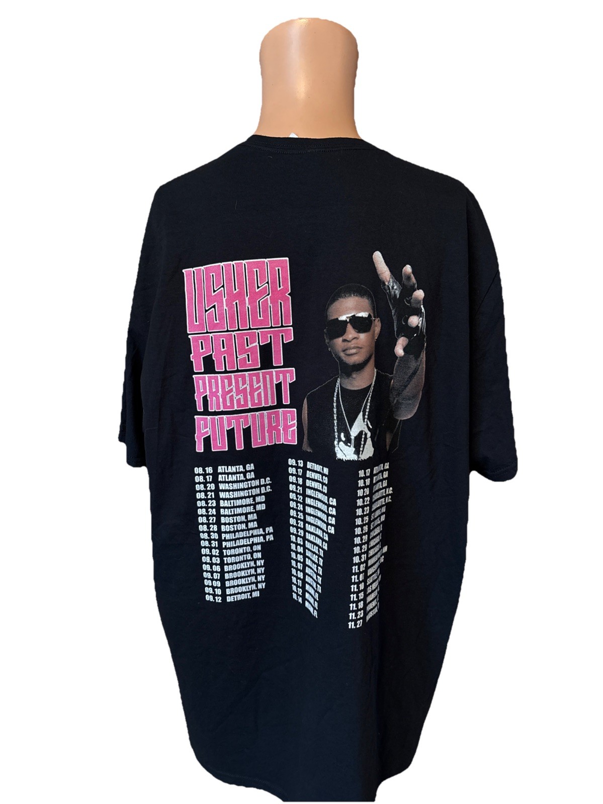 Usher Past Present Future Tour Black Shirt Size 2XL Mens