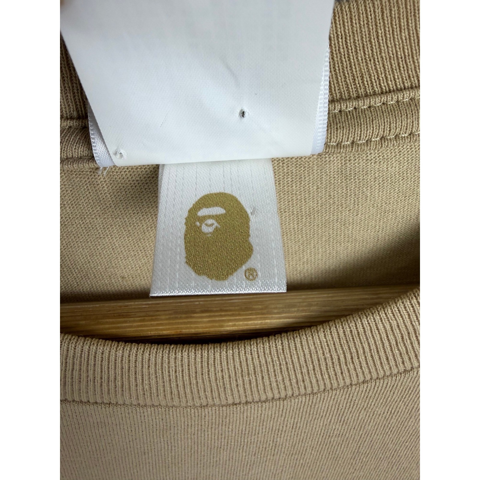A Bathing Ape BAPE Baby Milo Tan Beige Graphic T-Shirt XL 002TEJ801002M