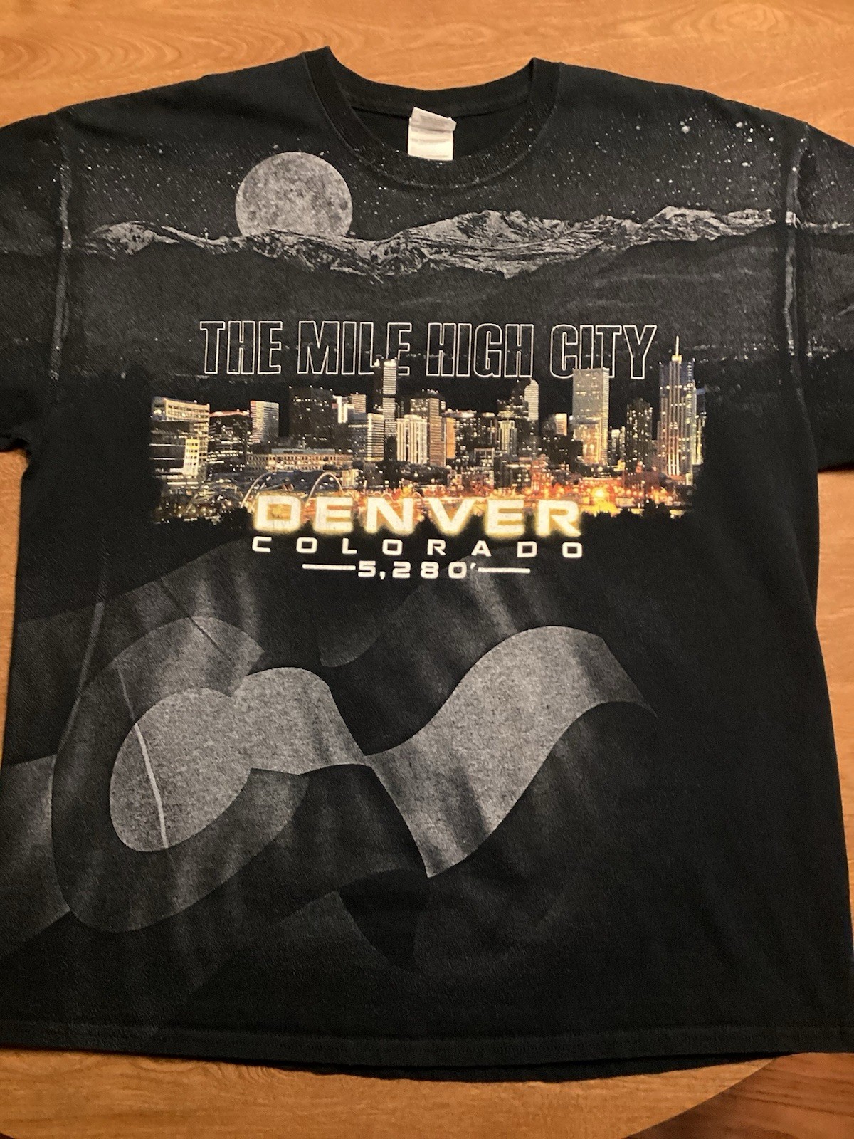 Vintage Y2K Denver 5280 Mile High City AOP Shirt Size XL