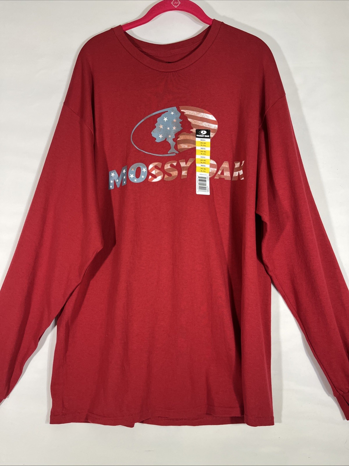 Mossy Oak Jersey Knit American Logo Long Sleeve T-shirt Crewneck Mens XL RED