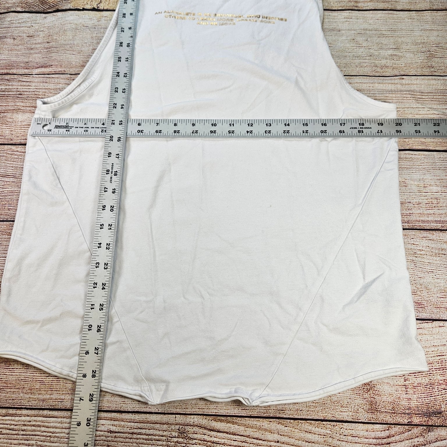 ALPHALETE Men’s Tank Top White L Performance Fit Cotton Spandex Activewear