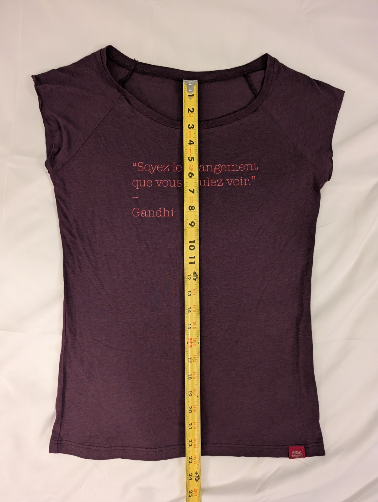 Bamboo Organic Cotton Top Medium (XS) Be The Change Gandhi Spanish Quote Soft