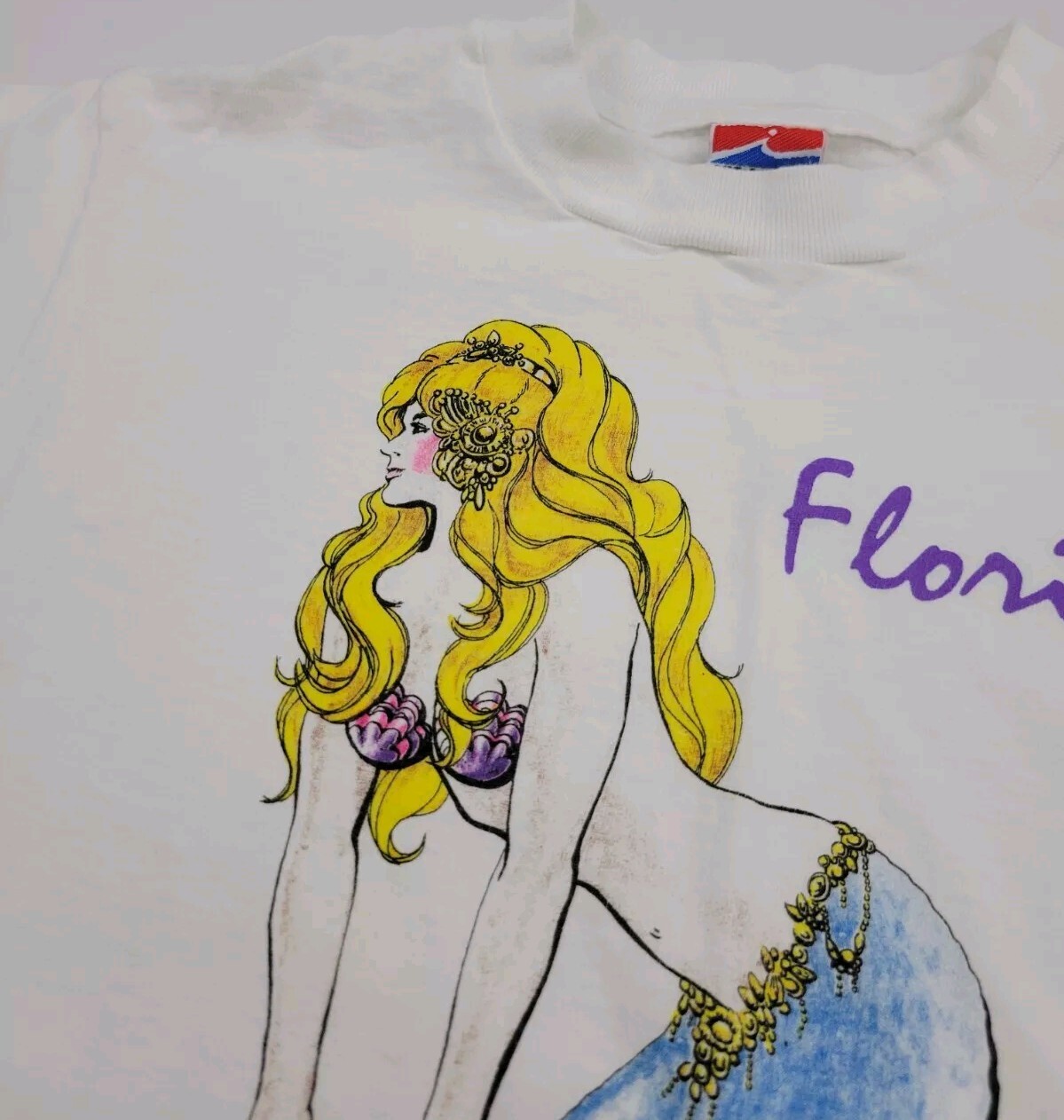Vintage 1992 Florida Mermaid Art Work Print T Shirt Vtg USA Made Islander 90s