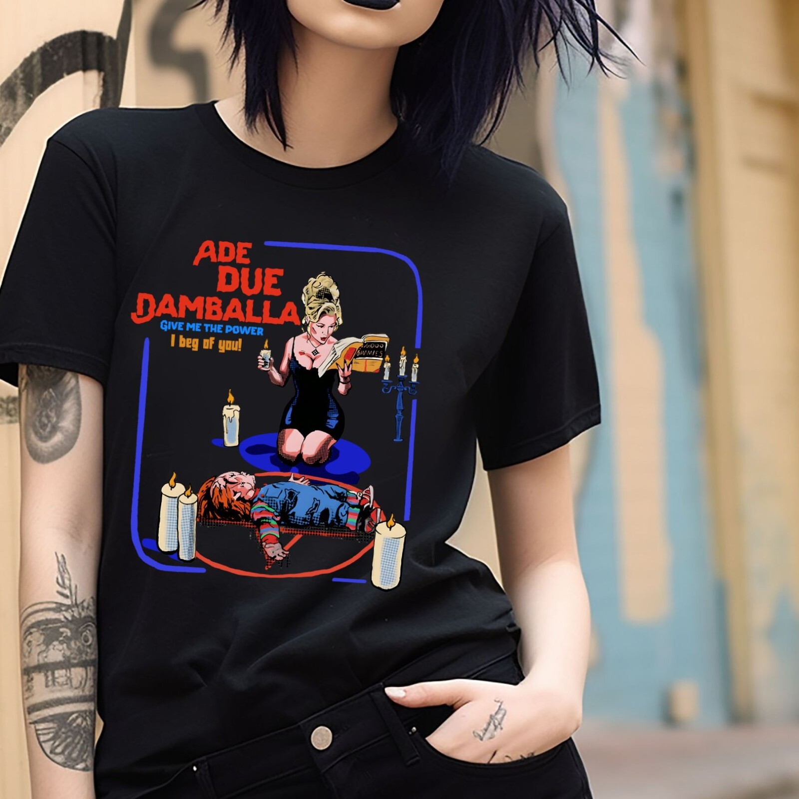 Bride of Chucky Ade Due Damballa Horror Movie T-Shirt Black S-3XL