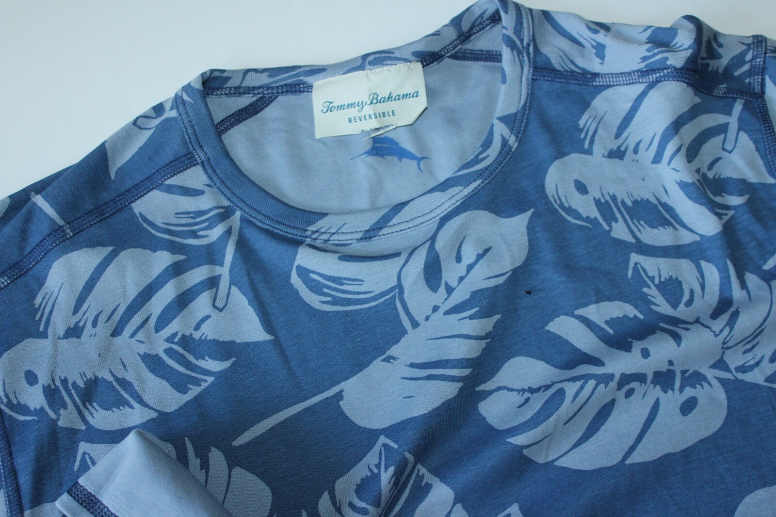 Tommy Bahama T Tee Shirt Leaf The Sun Reversible Dockside Blue LS XX-Large XXL