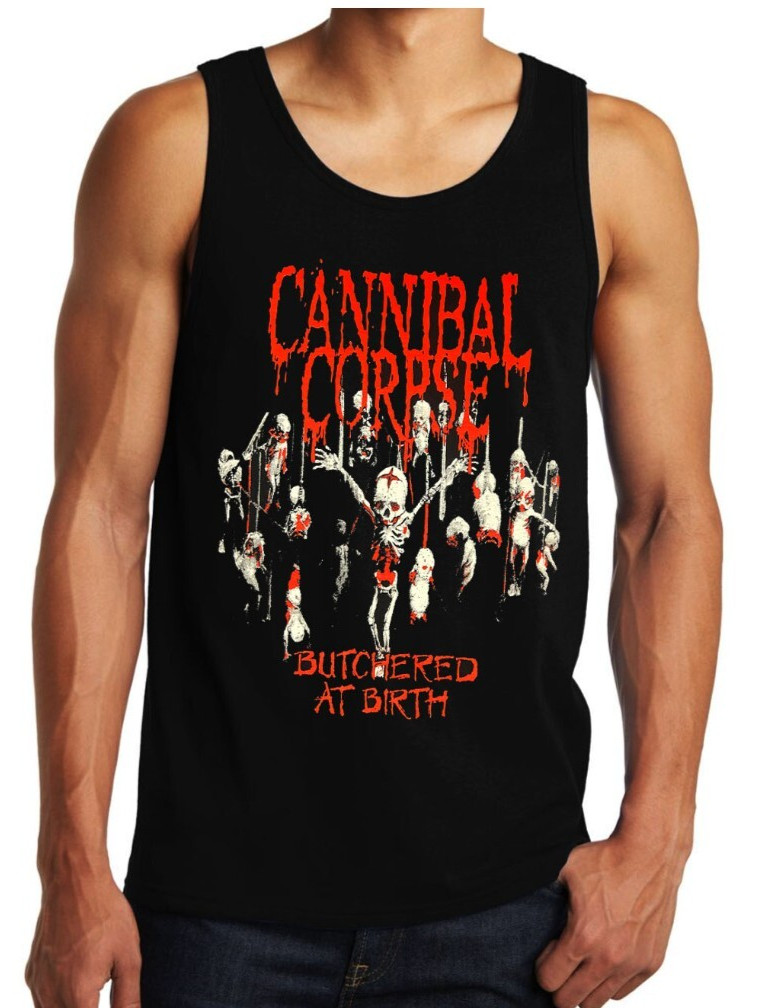 Cannibal Course Butchered At Birth Heavy Metal Band Black Tank Top