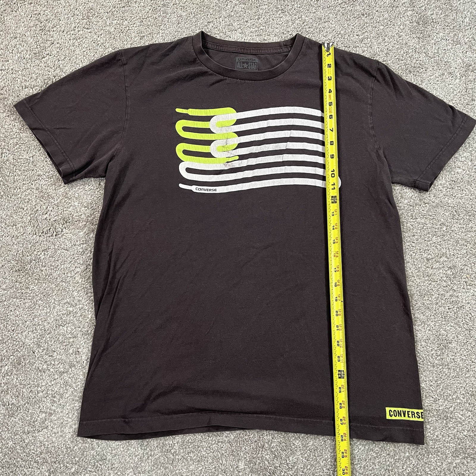 Converse Tee L Graphic Snake Stripe USA Flag Style Black Streetwear Casual