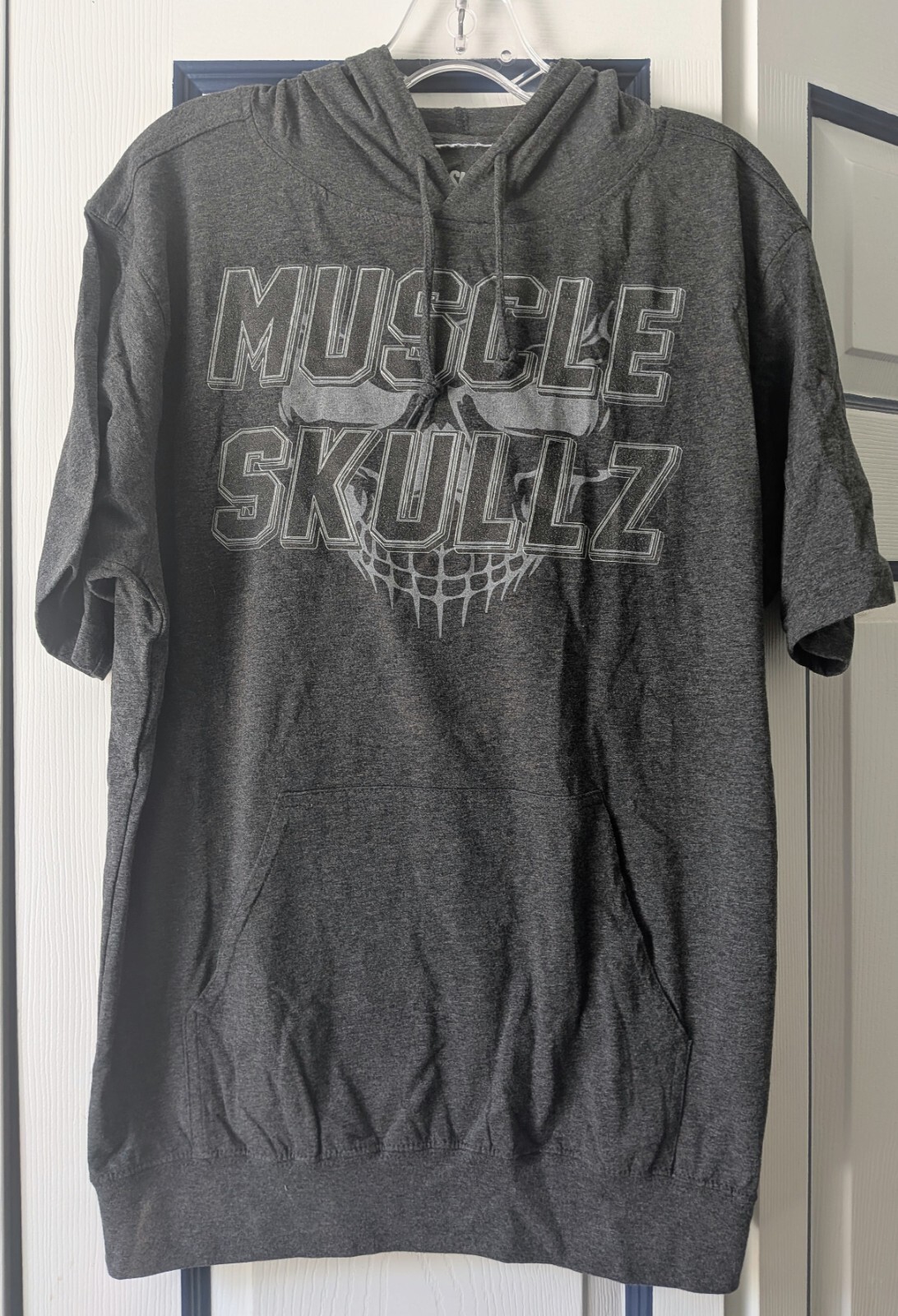 Men’s Short Sleeve Hoodie T-shirt, Hooded, Sports, Gym, Workout