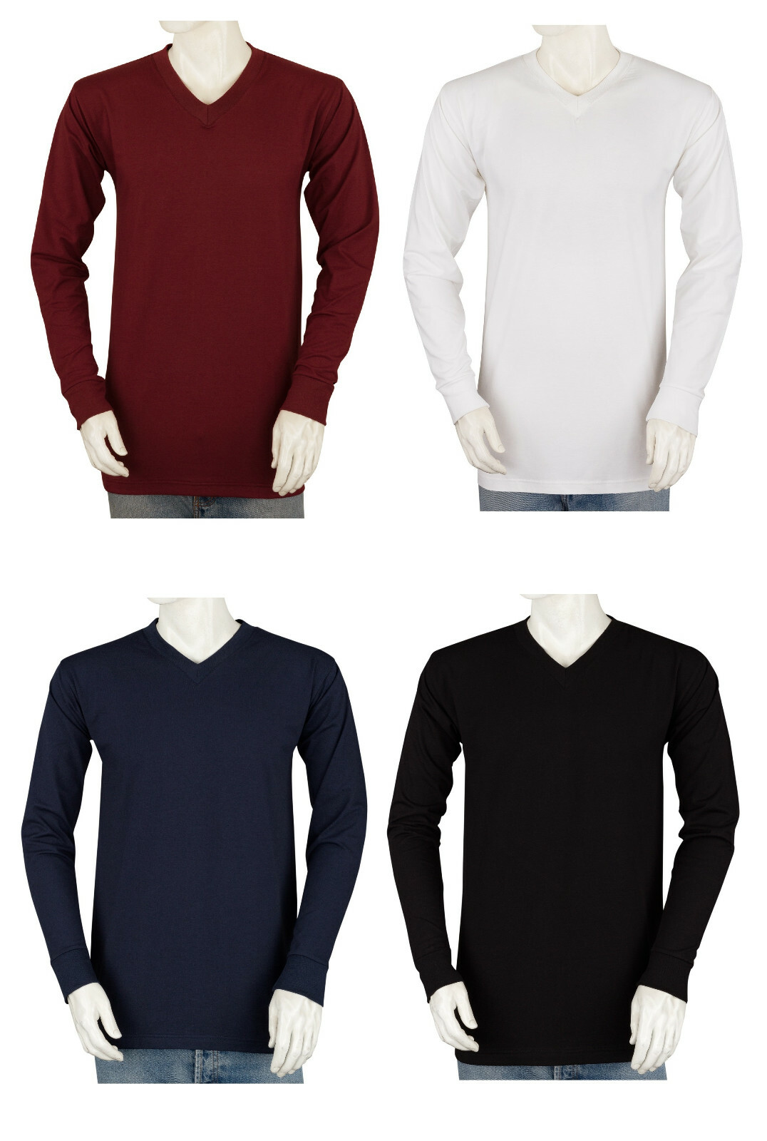 Styllion Big and Tall Mens Shirts – V Neck Long Sleeve – Heavy Weight – VLS