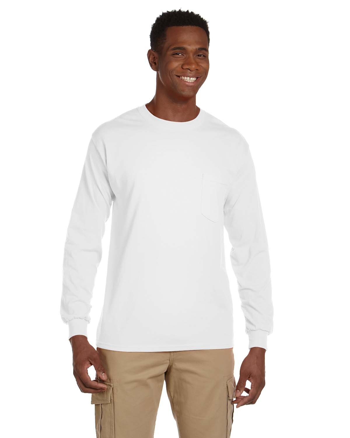 Gildan Adult Ultra Cotton Long Sleeve Pocket Stylish T Shirt Casual T-Shirt G241