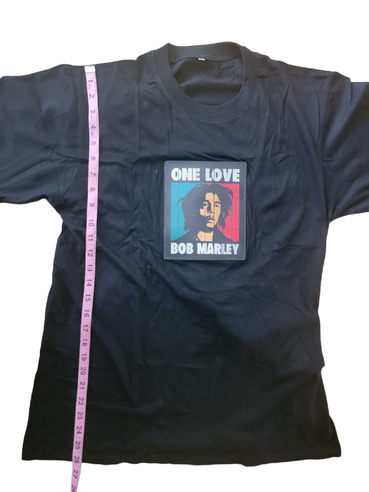 Bob Marley LED T-Shirt Black Sound Activated LIGHT Up Rave Party Concert