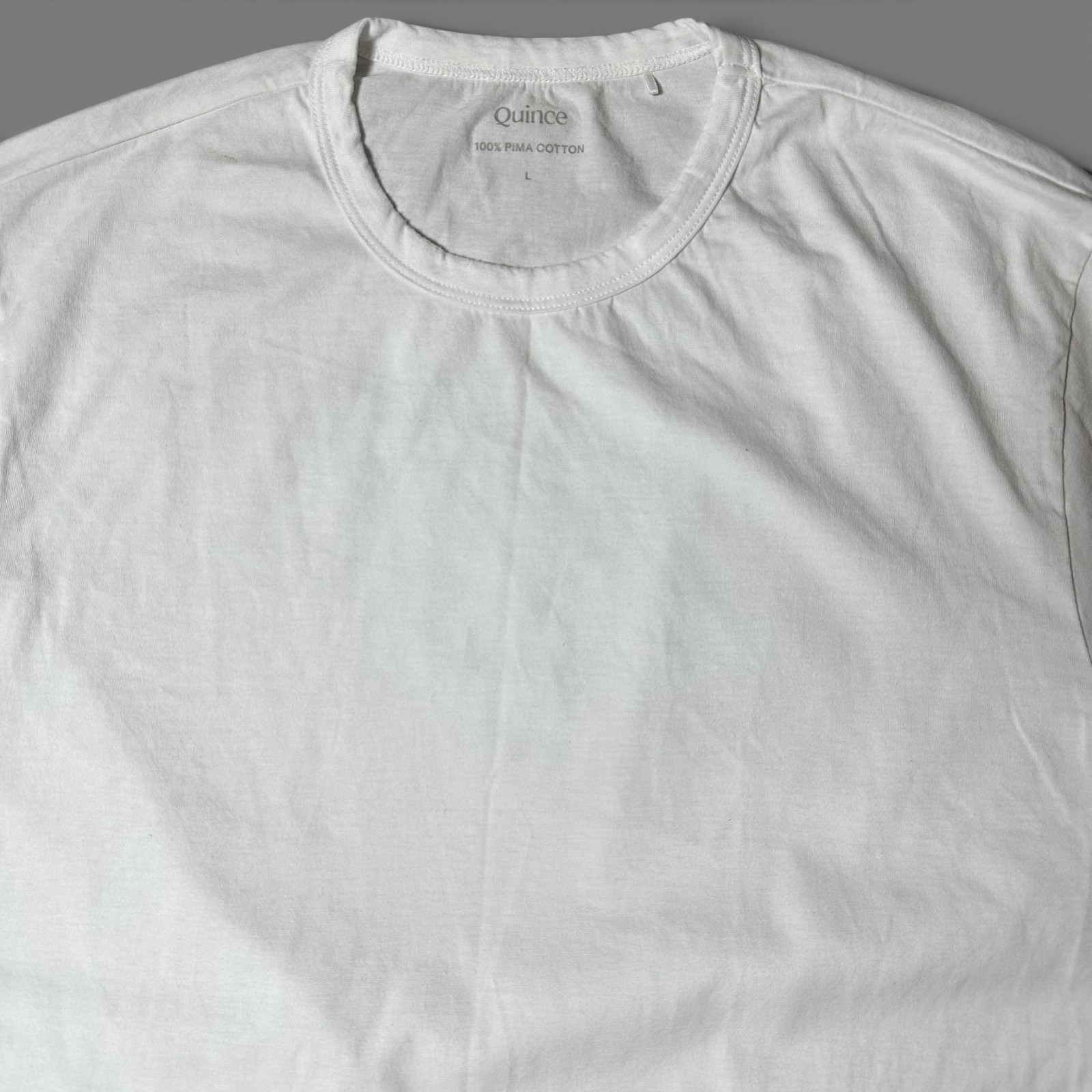 Quince Luxe Touch Tee Mens Size L White 100% Pima Cotton Crew Neck T-Shirt NWOT