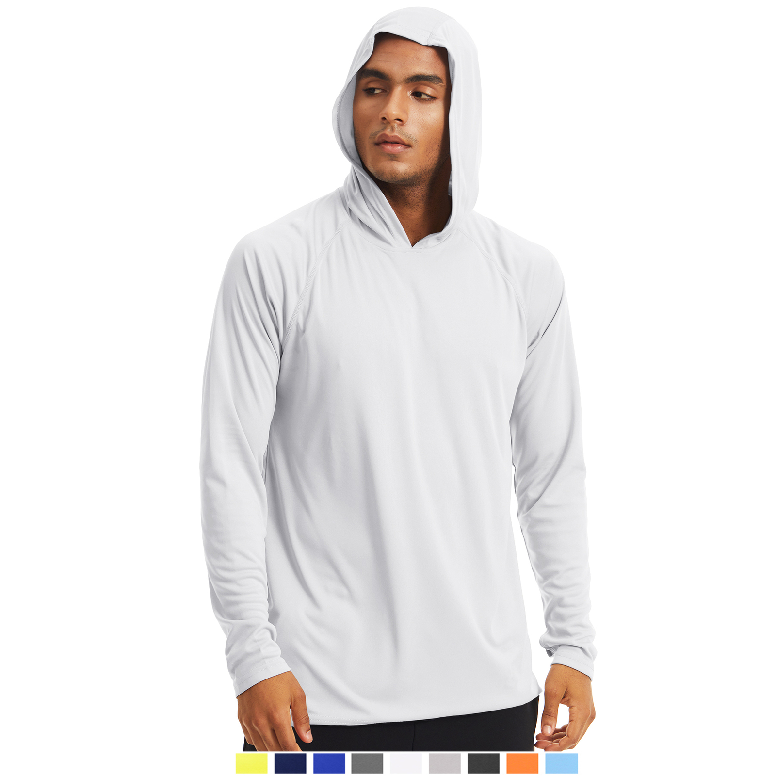 Men’s UPF 50+ Hoodie Long Sleeve Sun Protection T-Shirt Outdoor Performance Tops