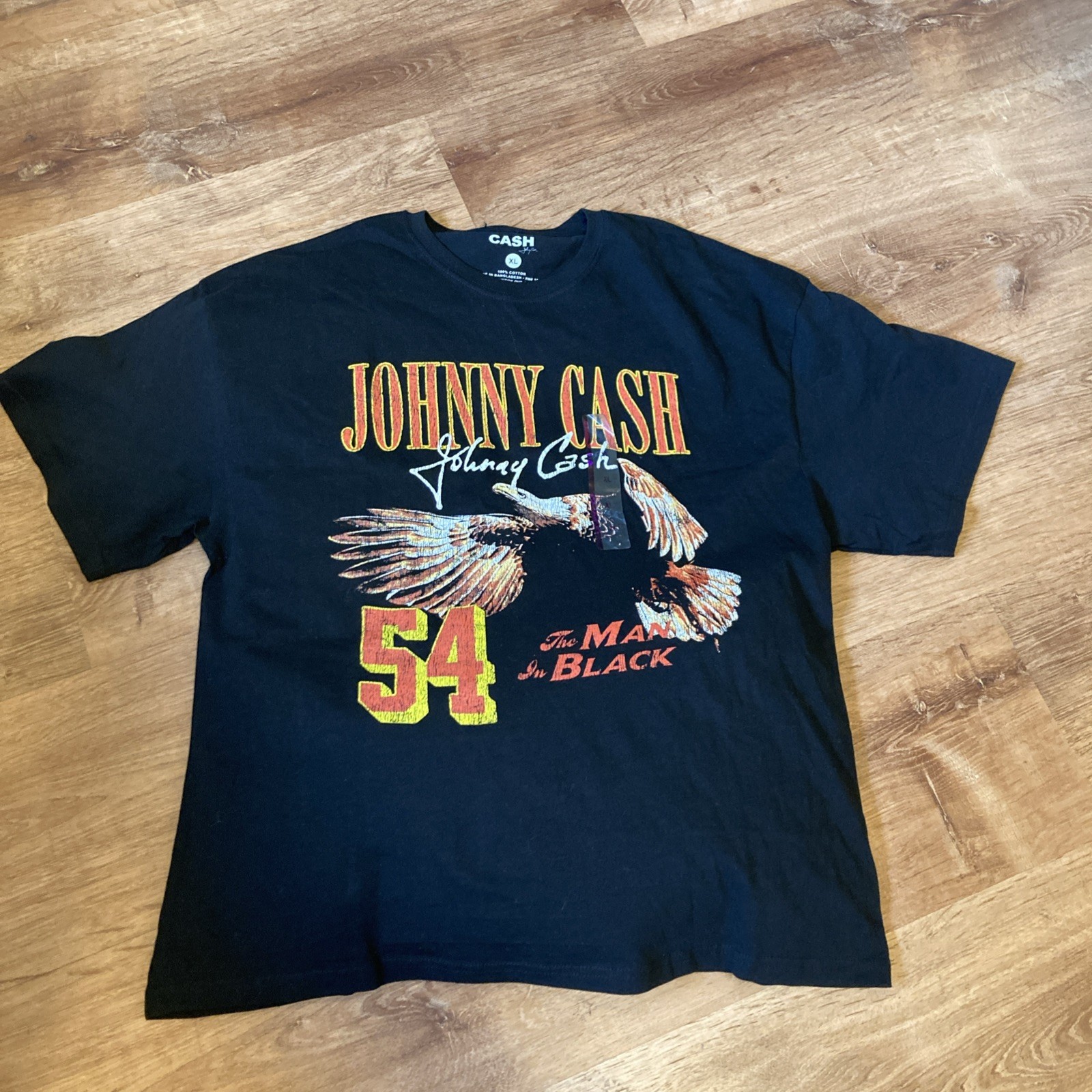 Johnny Cash The Man in Black Country T-Shirt Size XL 54 Eagle Ring Of Fire