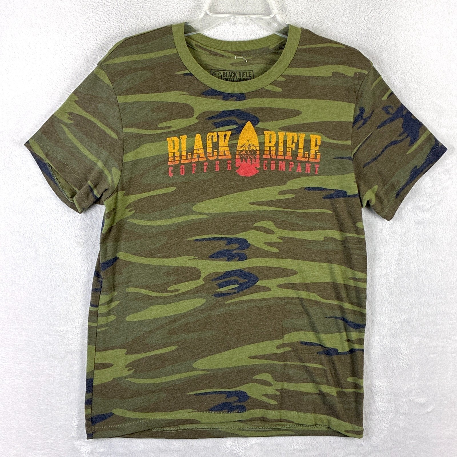 VTG Black Rifle Coffee TShirt Mens M Green Camo Arrowhead Patriot Military