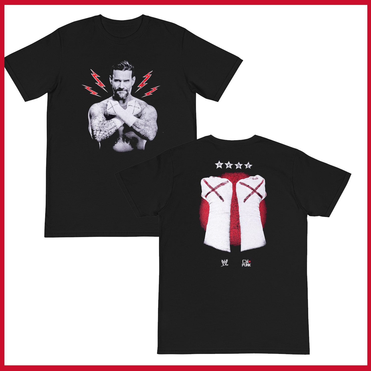 HOT SALE – WWE Black CM Punk T-Shirt Size S-3XL