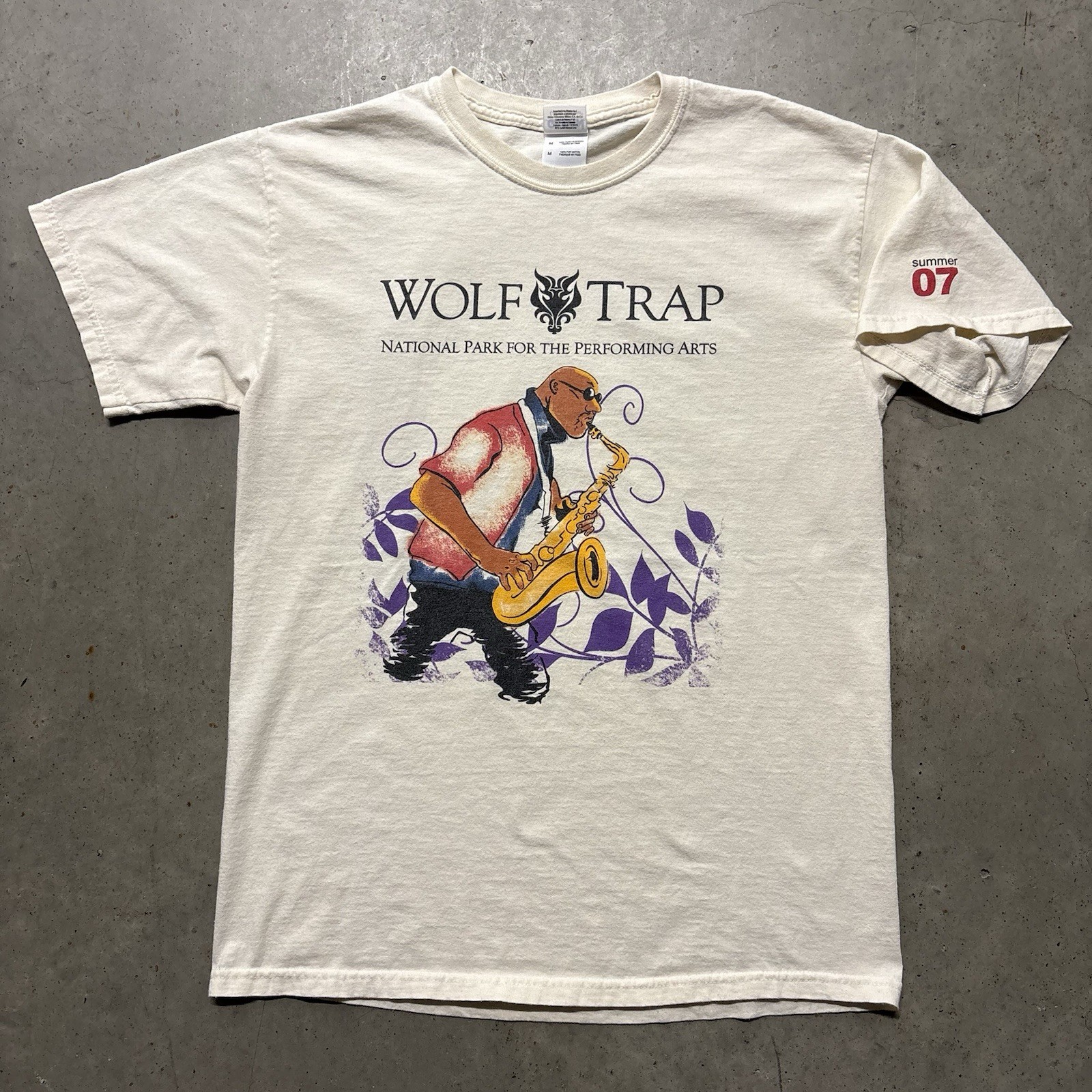 Vintage 00s 2007 Wolf Trap Performance Arts Music Venue Graphic T Shirt M White