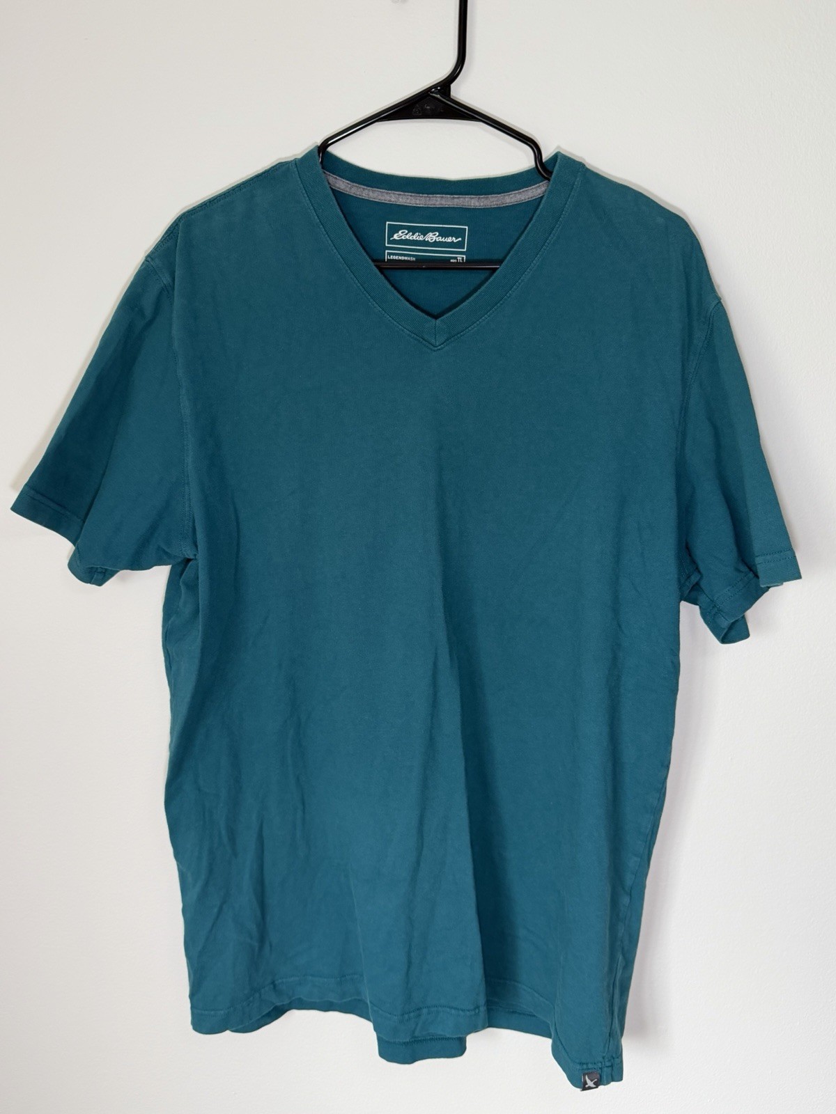 Eddie Bauer Men TL Teal V-Neck Short Sleeve T-Shirt