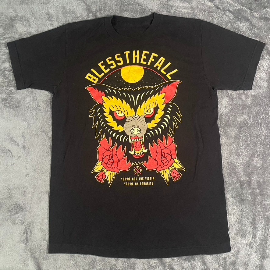 BLESSTHEFALL Parasite T Shirt Mens Medium Black Metalcore Band Tee No Tag