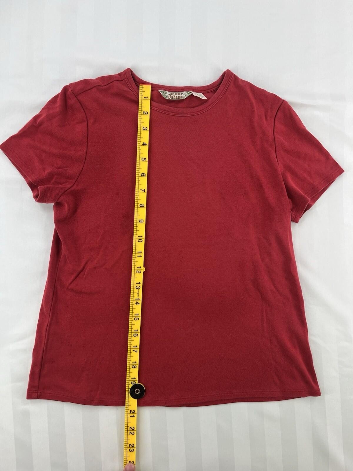 Tommy Bahama Men’s Red Solid Crew Neck Jersey T-Shirt Silk/Cotton Size S