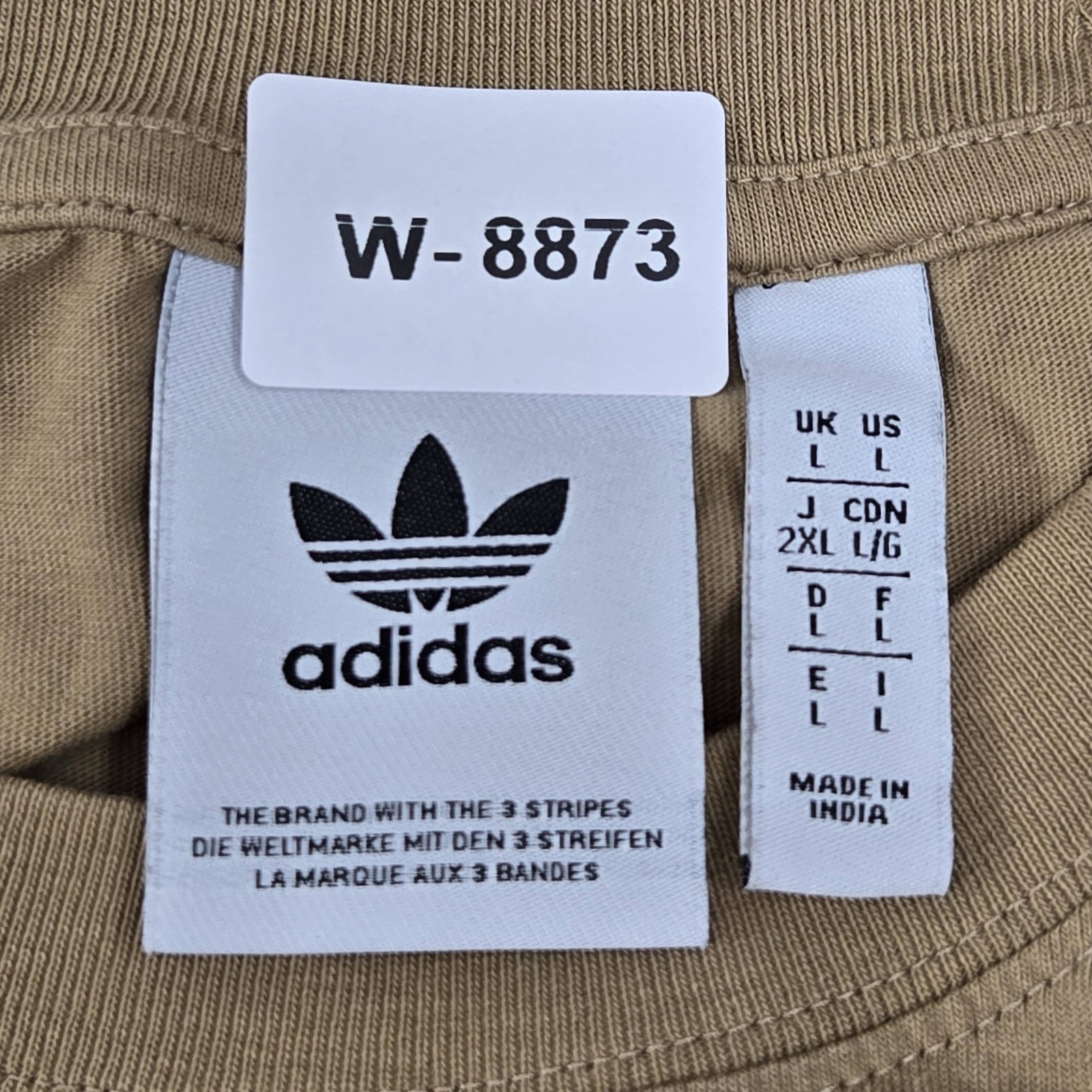 Adidas Men Shirt L Brown Colorblock Trefoil Logo Activewear Short Sleeve