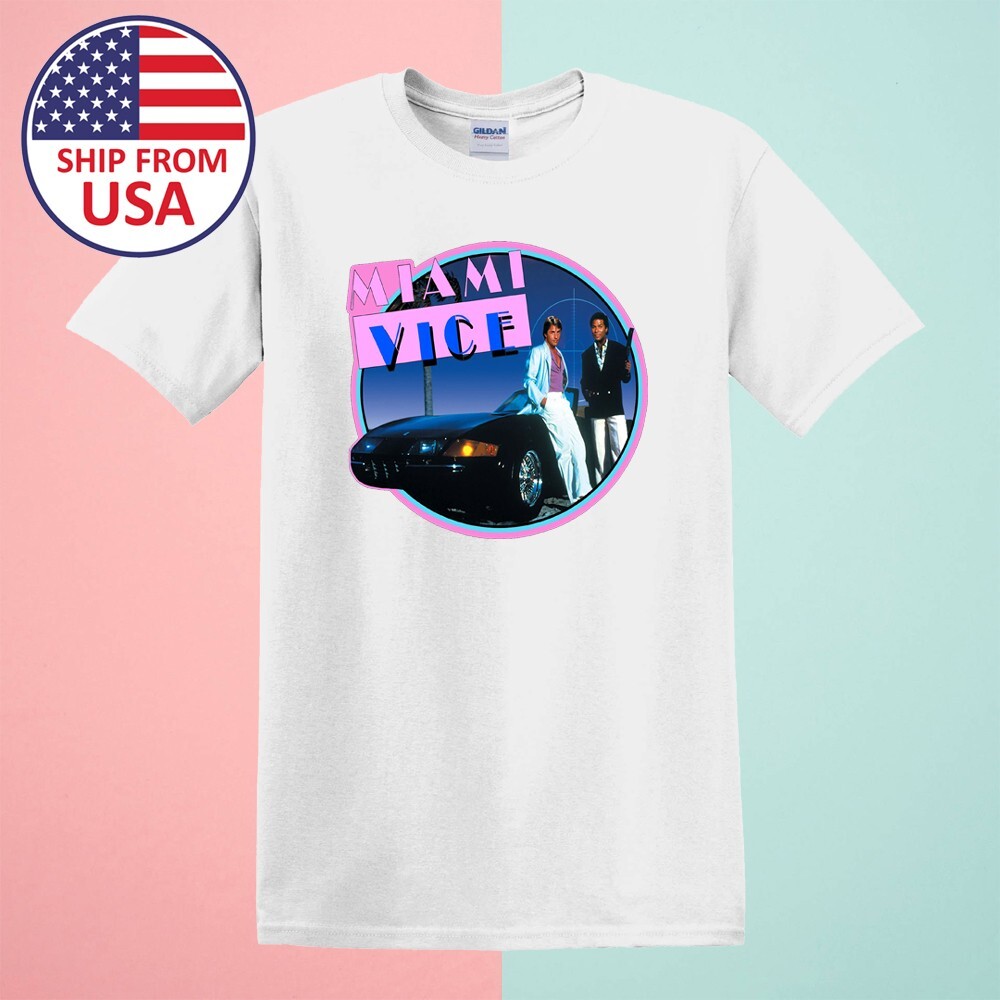 Miami Vice Retro TV Show Men’s White Size S-5XL